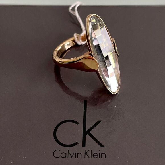 NWT Calvin Klein Slim Oval Cocktail Ring - Picture 1 of 8